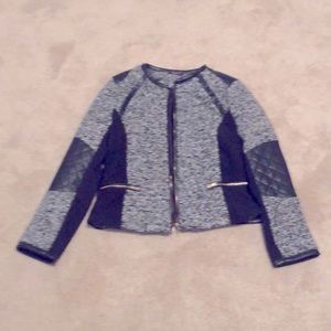 Twill sweater jacket